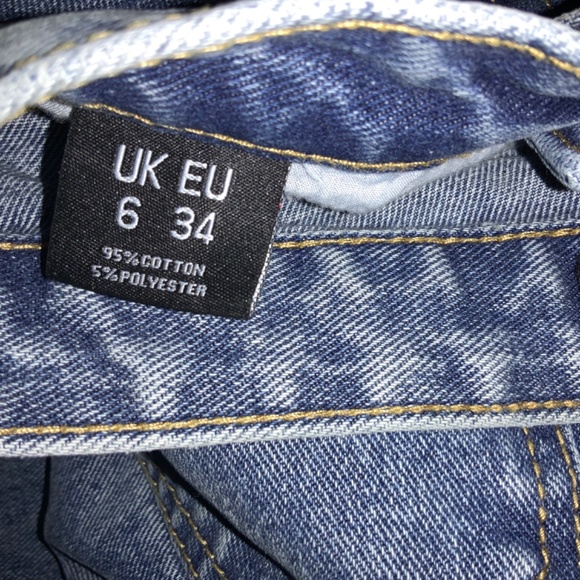 PrettyLittleThing Tall mid wash split hem jeans Sz 6 high waist New - Picture 12 of 13